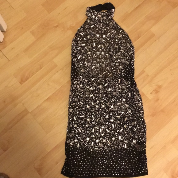 Carli Bybel X Missguided Black Embellished Dress - Picture 1 of 6